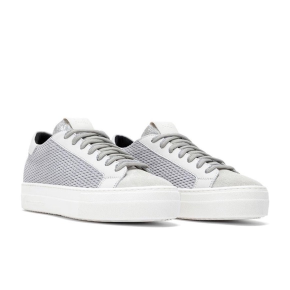 P448 Thea Low Top Sneakers in Stardust Silver Multi size 37 US 7 gently used - Picture 3 of 16